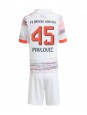 Billige Bayern Munich Aleksandar Pavlovic #45 Bortedraktsett Barn 2025-26 Kortermet (+ Korte bukser)